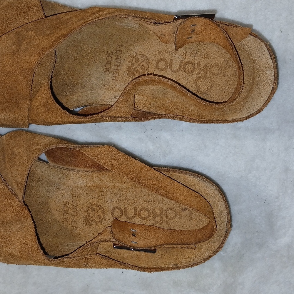 Yokono Mora Suede Cross-Strap Wedge Sandals Size 7.5 - Picture 5 of 7